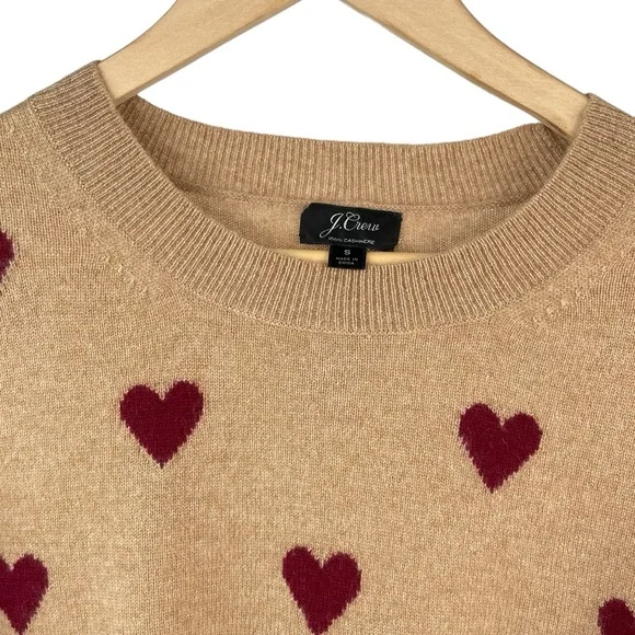 ❤️ Super cute JCrew 100% cashmere heart sweater ❤️ crewneck sz small - Picture 4 of 10